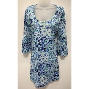 Lilly Pulitzer Carlile Blue Iris High Maintenance Blouson Sleeve Dress XS